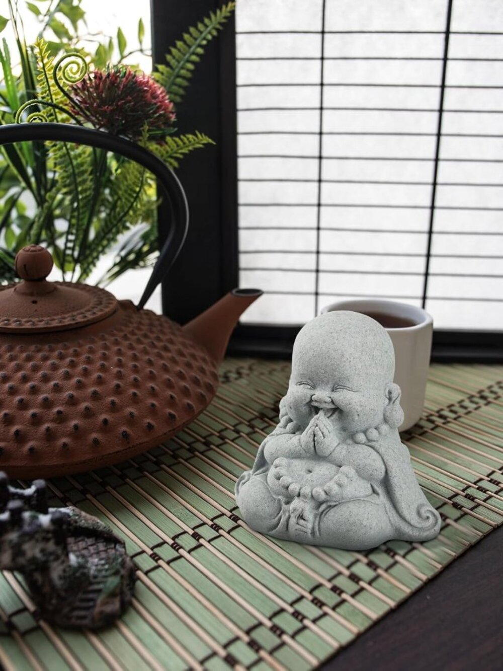 Minimalist Sandstone Prayer Buddha Statue - Picture 2 of 6